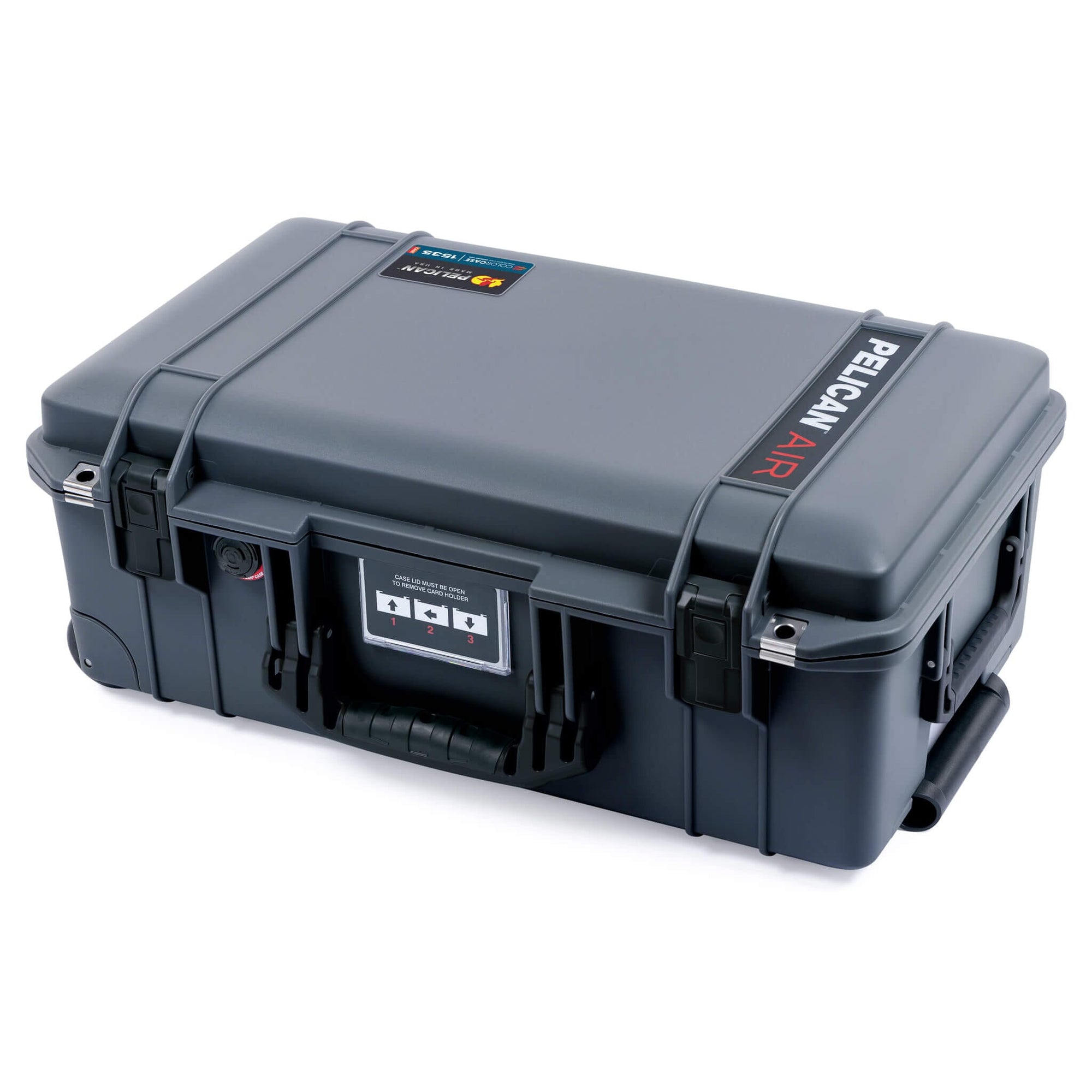 Pelican 1535 Air Case, Charcoal with Black Handles & Push-Button Latches ColorCase 