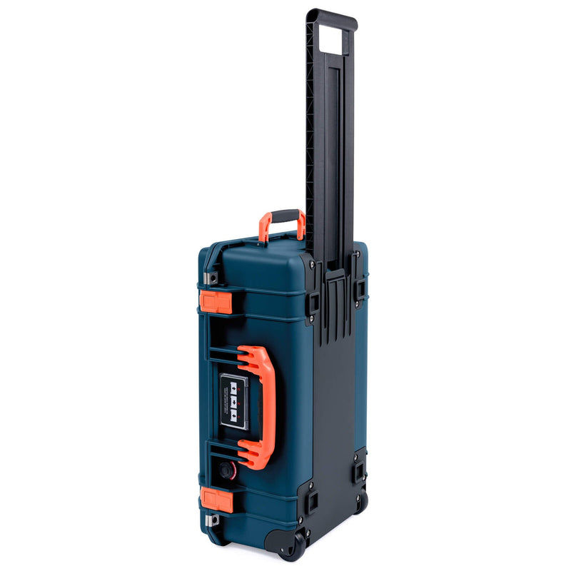 Pelican 1535 Air Case, Deep Pacific with Orange Handles & Push-Button Latches ColorCase 