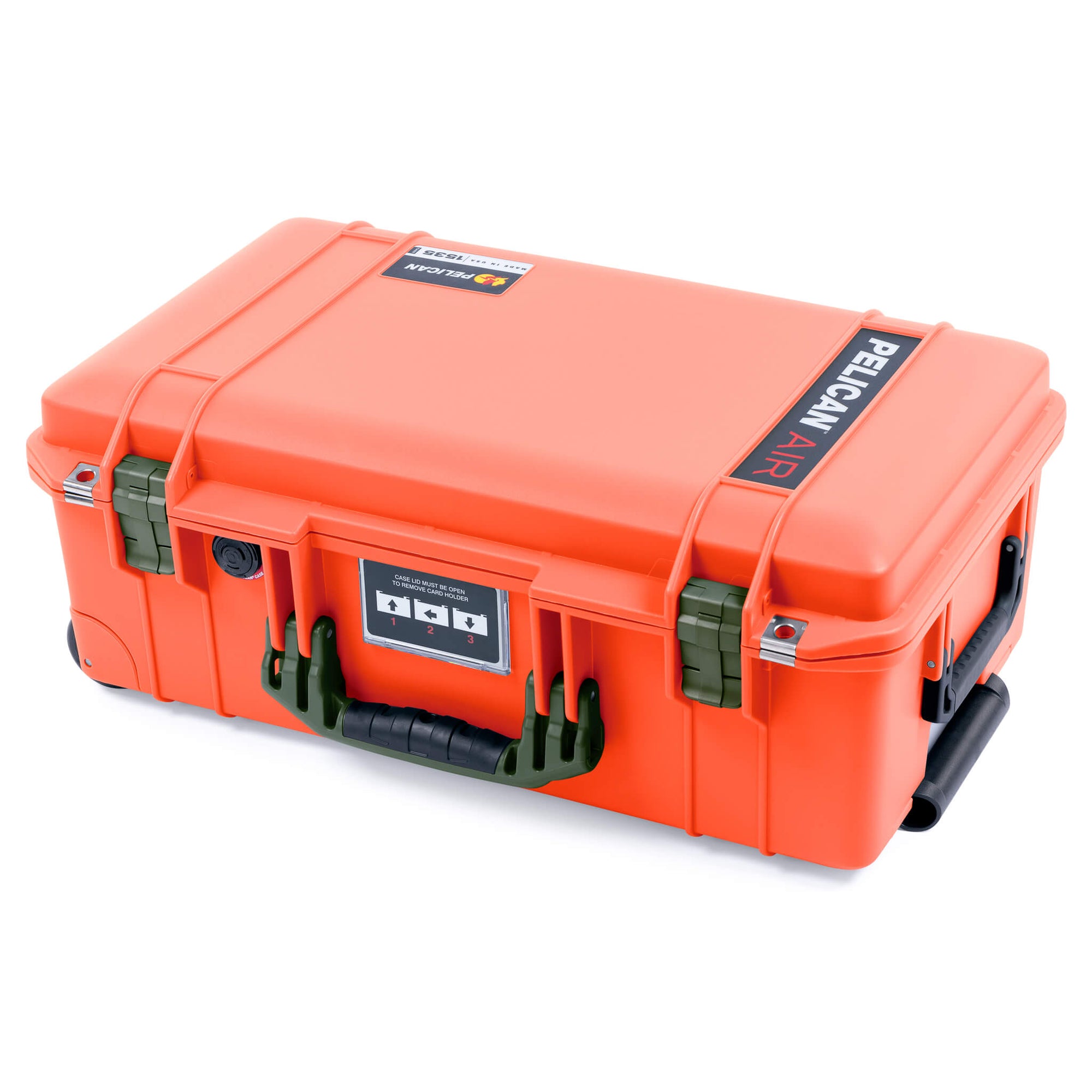 Pelican 1535 Air Case, Orange with OD Green Handles & Latches ColorCase 