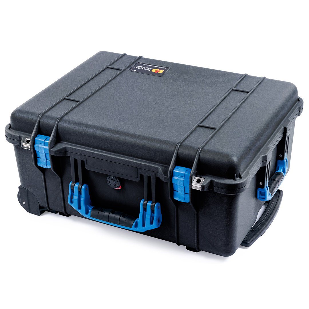 Pelican 1560 Case, Black with Blue Handles & Latches ColorCase 