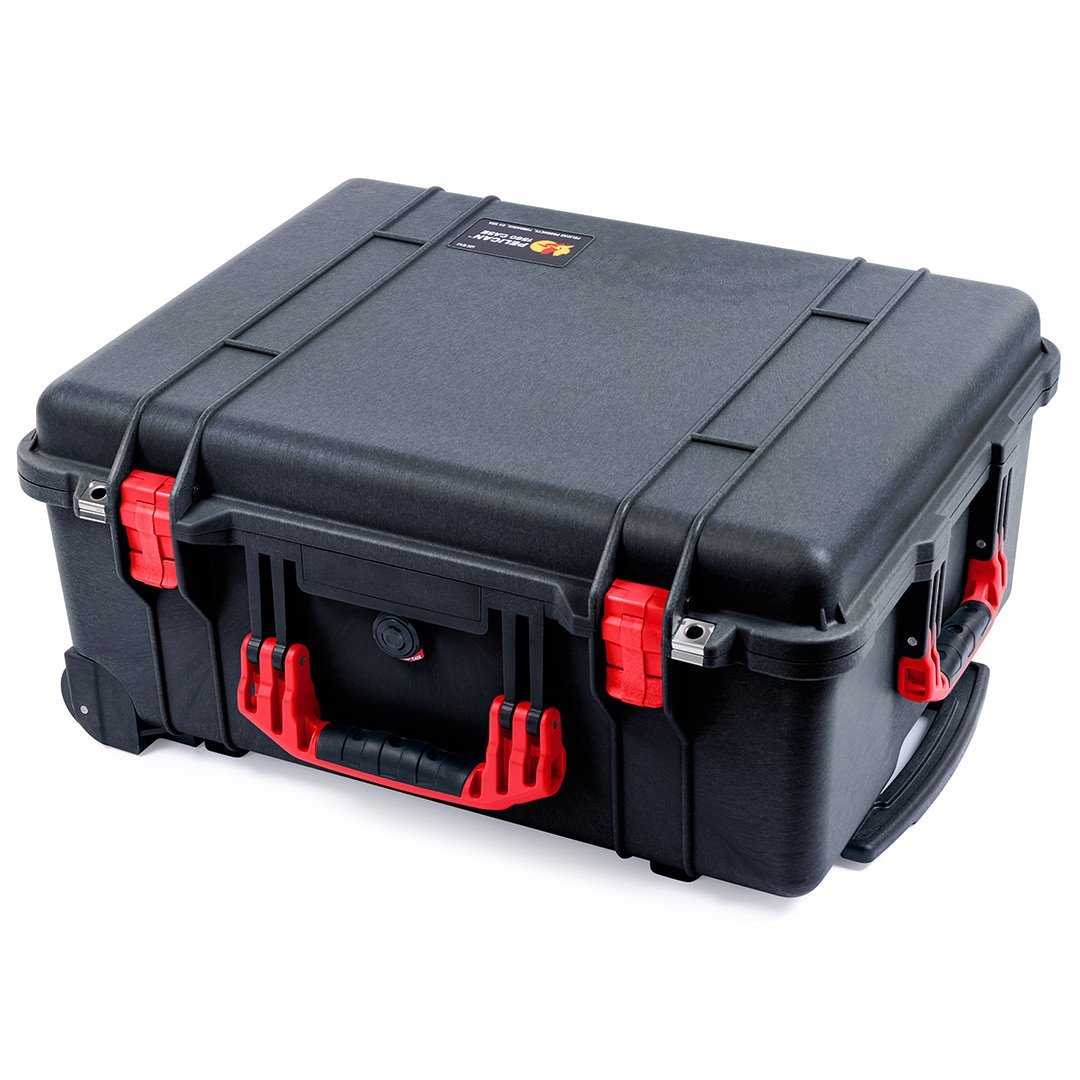 Pelican 1560 Case, Black with Red Handles & Latches ColorCase 