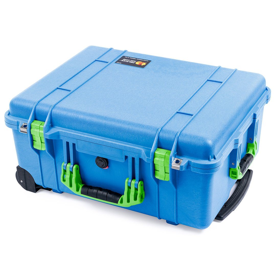 Pelican 1560 Case, Blue with Lime Green Handles & Latches ColorCase 