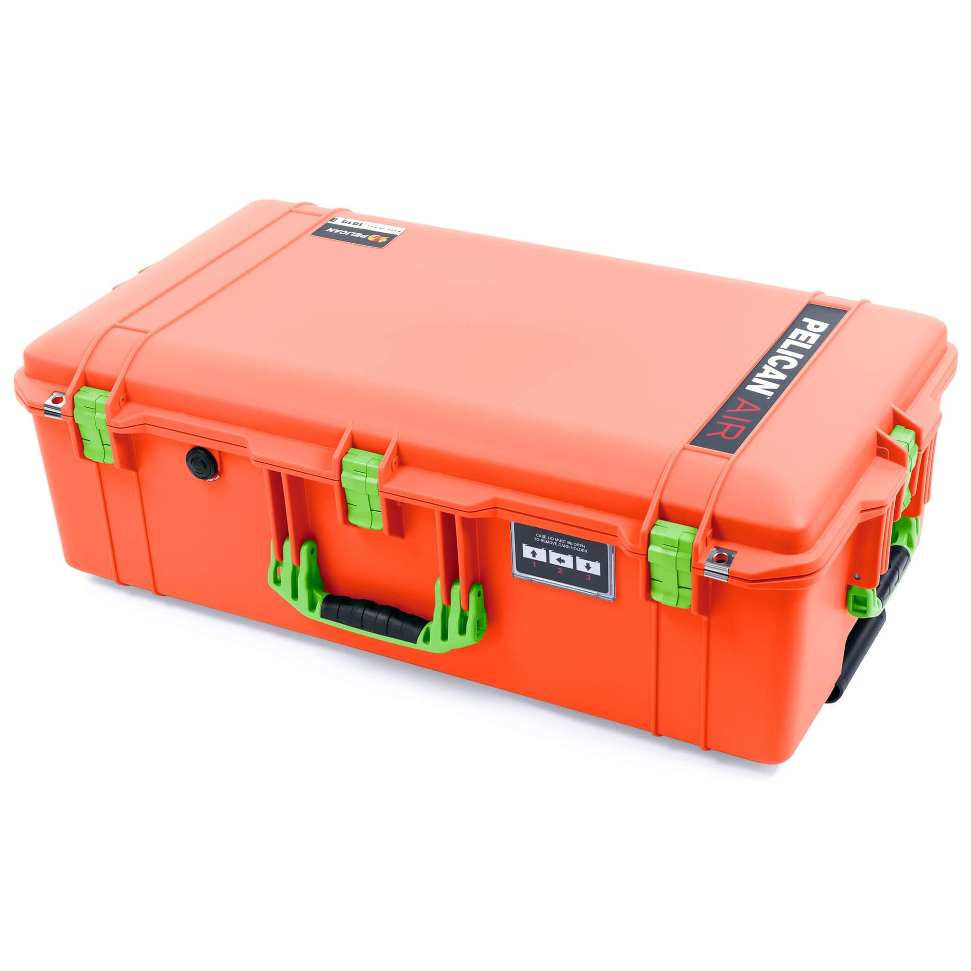 Pelican 1615 Air Case, Orange with Lime Green Handles & Latches ColorCase 